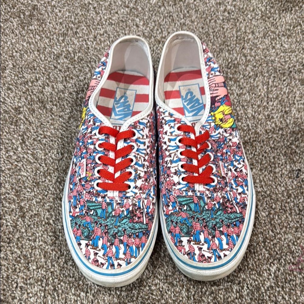 Vans Multicolor Graphic Sneakers with Red Laces